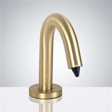 Dijon Hand Free Deck Mount Soap Dispenser In Satin Brass Finish