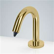 Dijon Hand Free Deck Mount Commercial Soap Dispenser In Polished Brass Finish