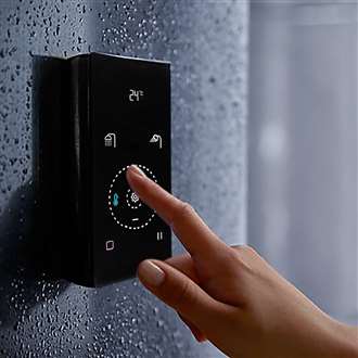 Fontana Peru 2-Way Black Smart LED Digital Display Thermostat Shower Controller Mixer