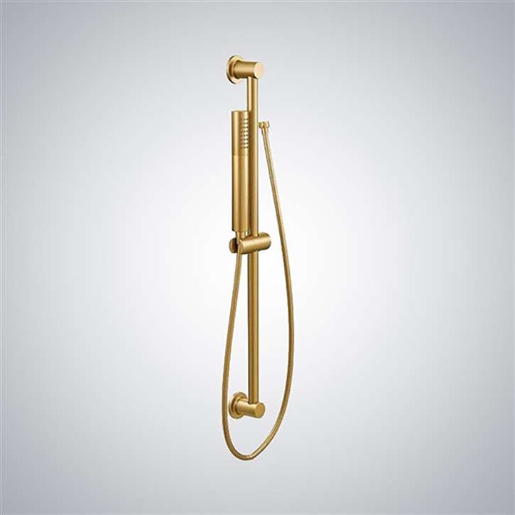 Fontana Willard Brushed Gold Handheld Shower With Slide Bar