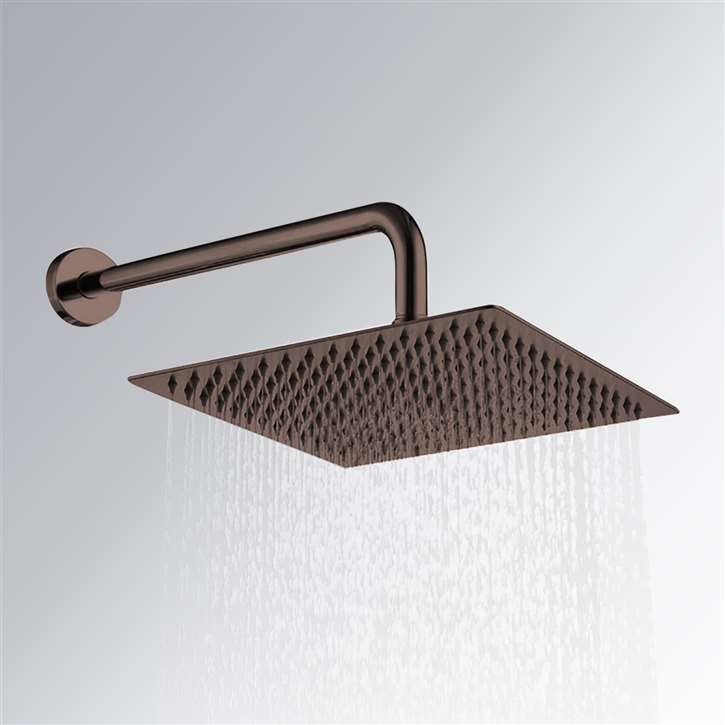 Light Oil Rubbed Bronze Thin Square Rainfall Shower Head