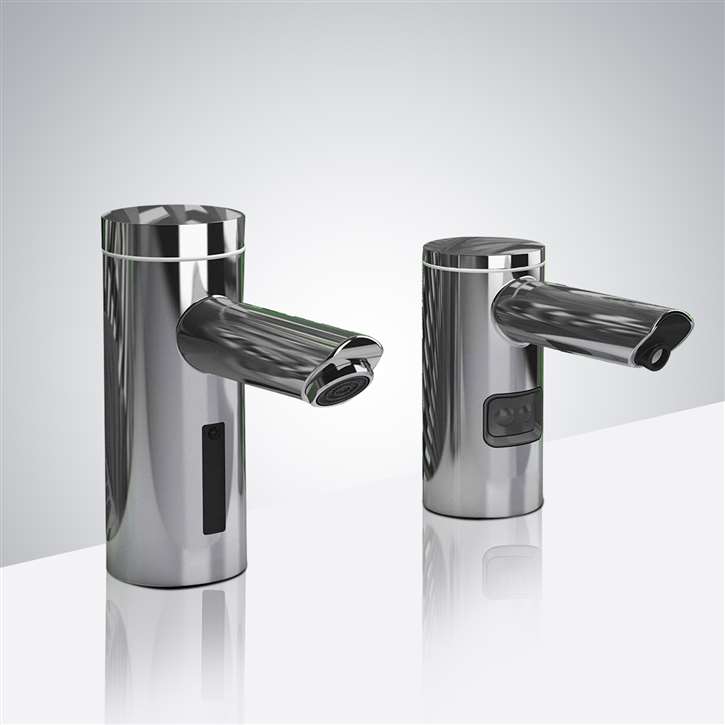 Fontana Chrome Dual Commercial Sensor Faucet & Automatic Soap Dispenser