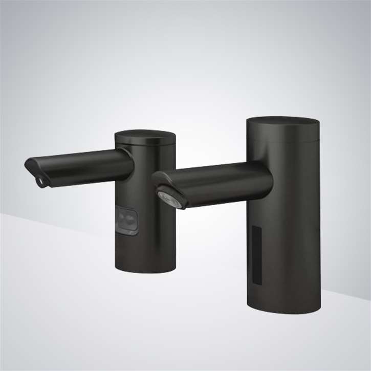 Fontana Matte Black Dual Commercial Sensor Faucet & Automatic Soap Dispenser