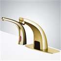 Fontana Agra Brushed Gold Commercial Automatic Motion Sensor Faucet with Matching Soap Dispenser