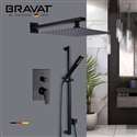 Bravat Thermostatic Shower Set with 2-Way Concealed Shower Mixer Valve and Handheld Shower In Dark Oil Rubbed Bronze Finish