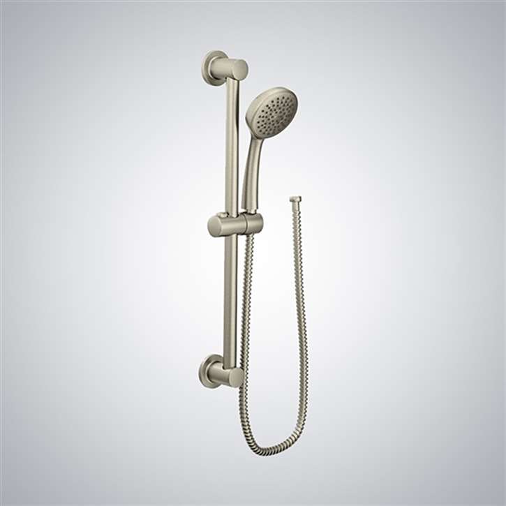 Brushed Nickel Handheld Round Shower 1-Spray Handheld Shower