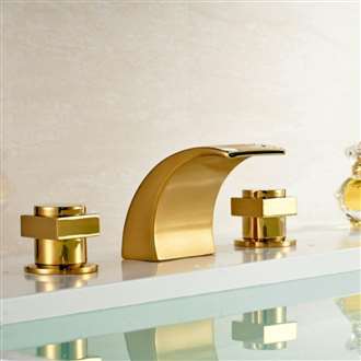 Vienna Double Handle Gold Finish Bathtub Faucet