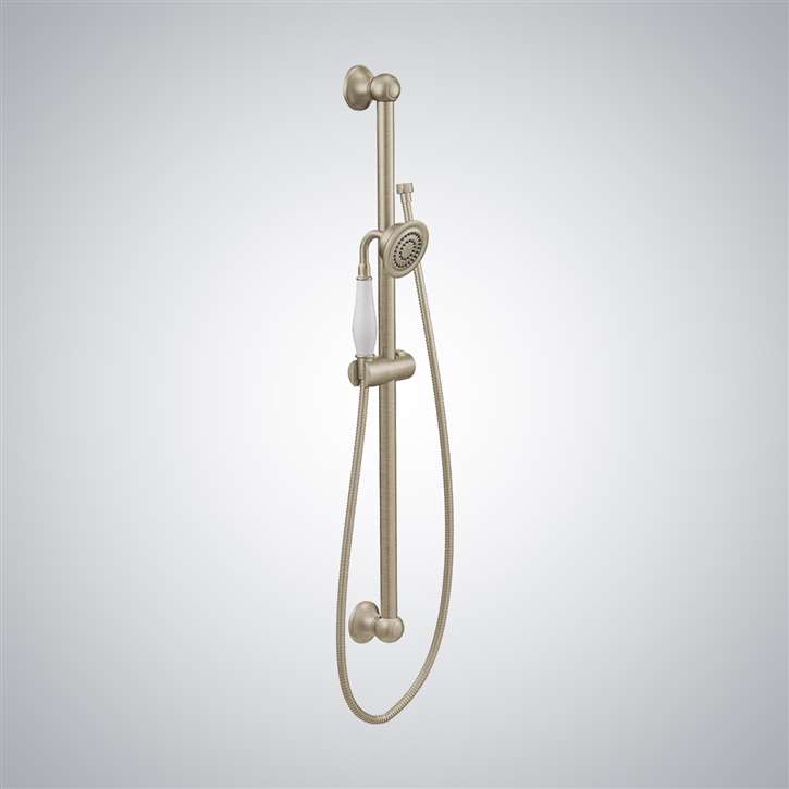 Brushed Nickel Handheld Round Shower 1-Spray Handheld Shower