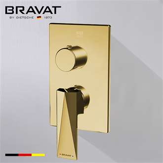 Bravat Shower Valve Mixer 2-Way Concealed Wall Mounted in Brushed Gold