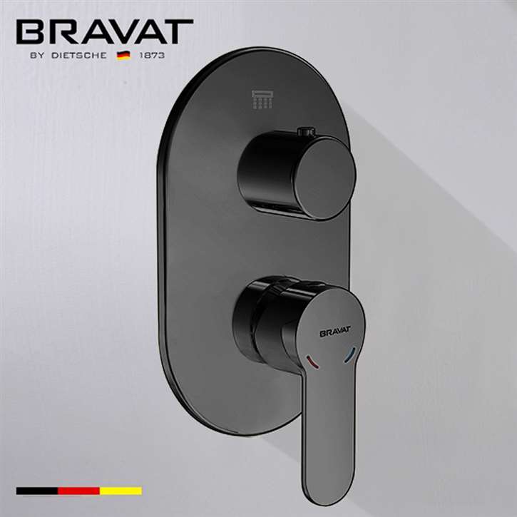 Bravat Dark Oil Rubbed Bronze Shower Valve Mixer 2-Way Concealed Wall Mounted