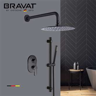 Bravat Dark Oil Rubbed Bronze Thermostatic Shower Set with 2-Way Concealed Shower Valve Mixer and Hand Shower