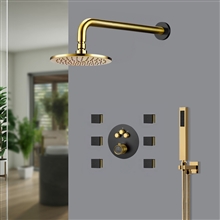 Fontana Bihorel Gold and Matte Black Shower Set