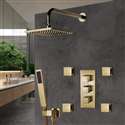 Fontana Shower Set With Valve Mixer 3-Way Concealed Wall Mounted In Brushed Gold