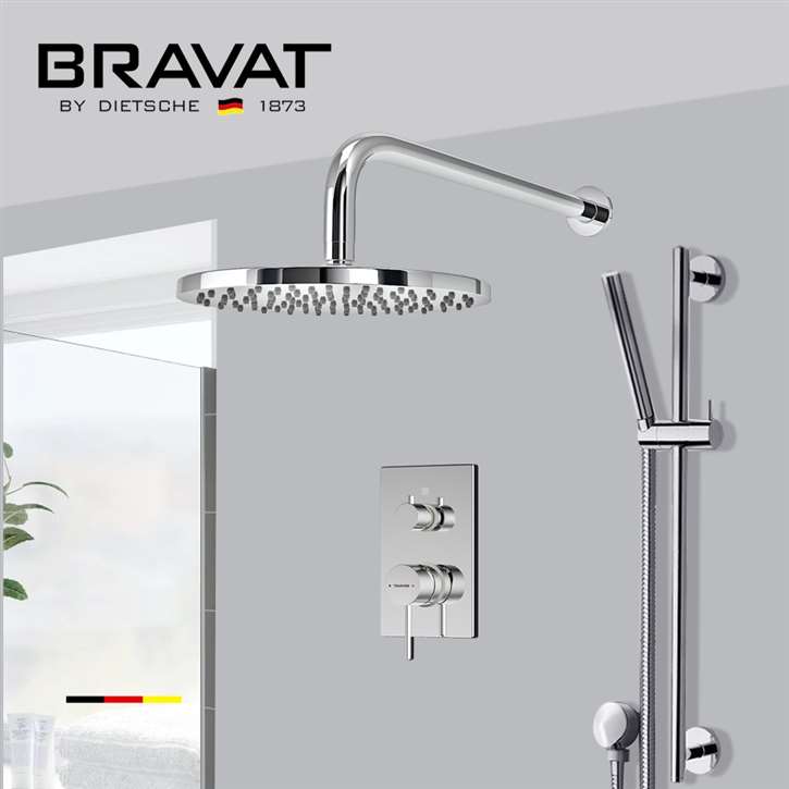 Bravat Classy Chrome Thermostatic Hot & Cold Shower System with Handheld Shower