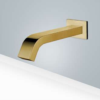 photo of Fontana Commercial Automatic Wall Mount Brushed Gold Sensor Bathroom Faucet