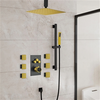 Fontana SmartStream Matte Black and Gold Shower Set