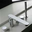 Piazza Deck Mount Chrome Bathroom Faucet with Hand Shower