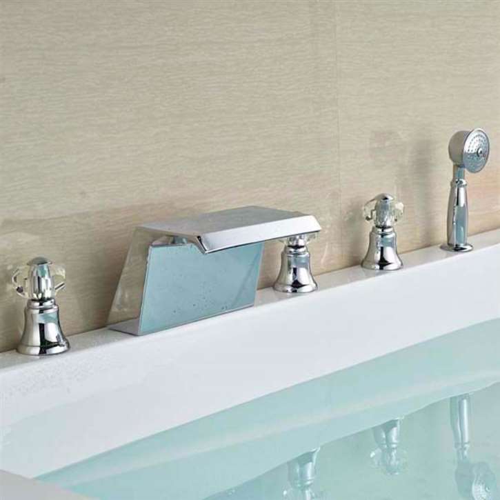 Siena Chrome Finish Solid Brass Bathtub Faucet