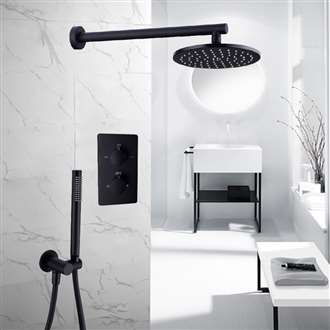 Fontana Marsala Matte Black Round Rainfall Shower Head Set