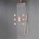 Fontana Creteil Ceiling Mounted Rose Gold Square Rainfall Shower Head Set