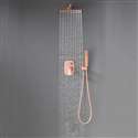 Fontana SâˆšÂ®te Wall Mounted Rose Gold Square Rainfall Shower Head Set