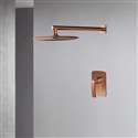 Fontana Melun Wall Mounted Brass Rose Gold Rainfall Shower Head Set