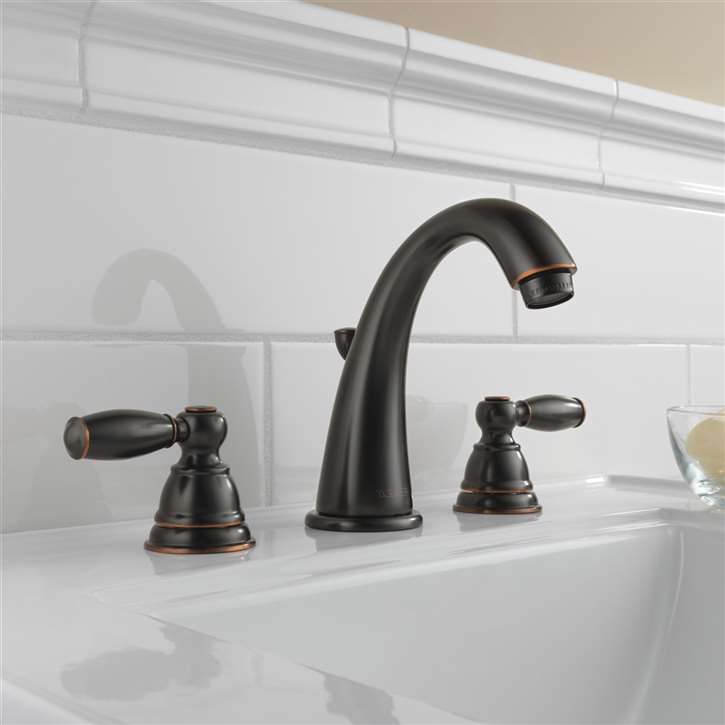 Quesnel Dual Handle Oil Rubbed Bronze Bathroom Sink Faucet