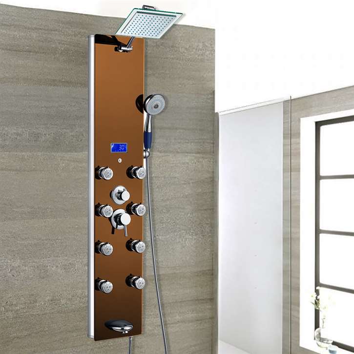 Fontana Ancona Oil Rubbed Bronze Rainfall Shower Panel 