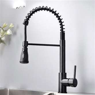 Fontana Bavaria Matte Black Finish No Sensor Stainless Steel Kitchen Faucet