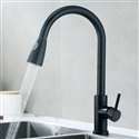 Fontana Melun Matte Black Sensorless Kitchen Faucet with Pull Down Sprayer