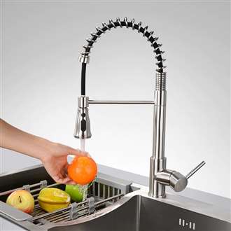 Fontana SÃƒÂ¨te Brushed Nickel Finish Pull Down Stainless Steel Sensorless Kitchen Faucet