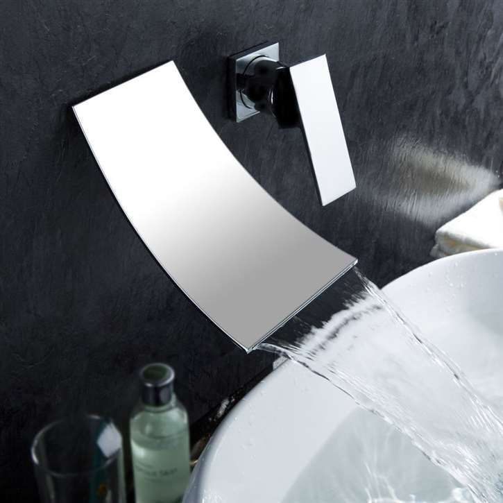 Aserri Wall Mount Bathroom Sink Faucet with Steel & Brass Body