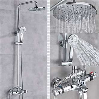 Dual Handle Chrome Thermostatic Shower Spout