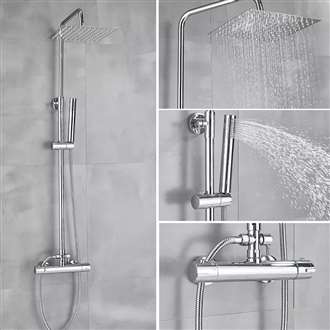 Dual Handle Chrome Thermostatic Shower Spout