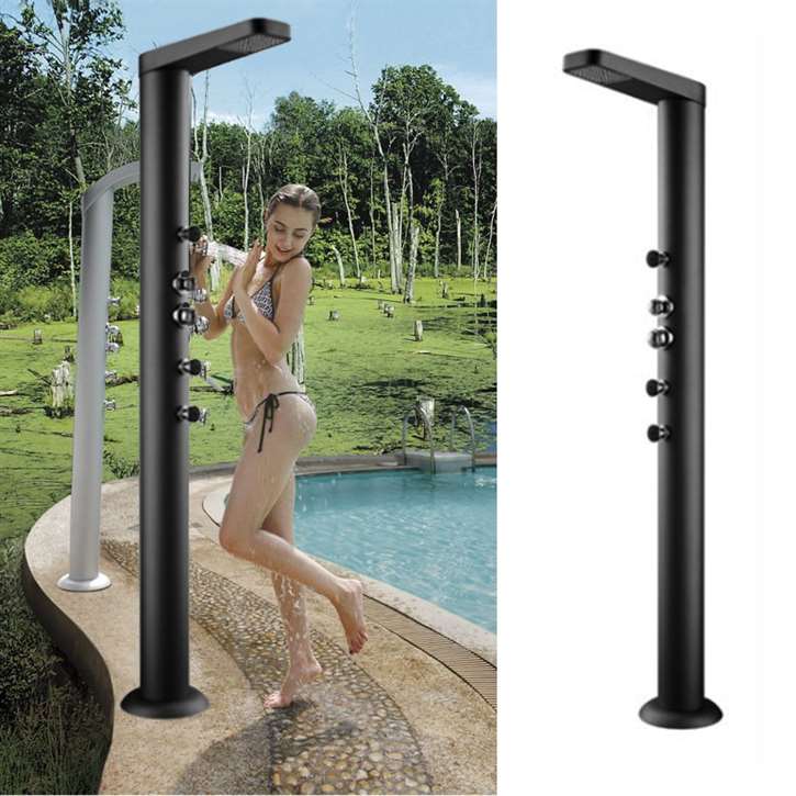 Fontana Set of 2 Modern Aluminum Swimming Pool Shower Column