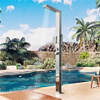 Fontana Grey Stainless Steel Outdoor Shower Column Panel