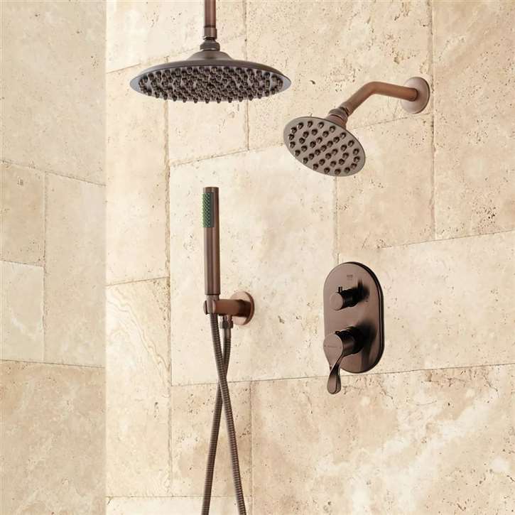 Fontana Colmar Dual Shower Head Jet Spray and Hand Shower in Oil Rubbed Bronze