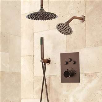 Fontana Treguncâ€Ž Oil Rubbed Bronze Dual Round Shower Head Set