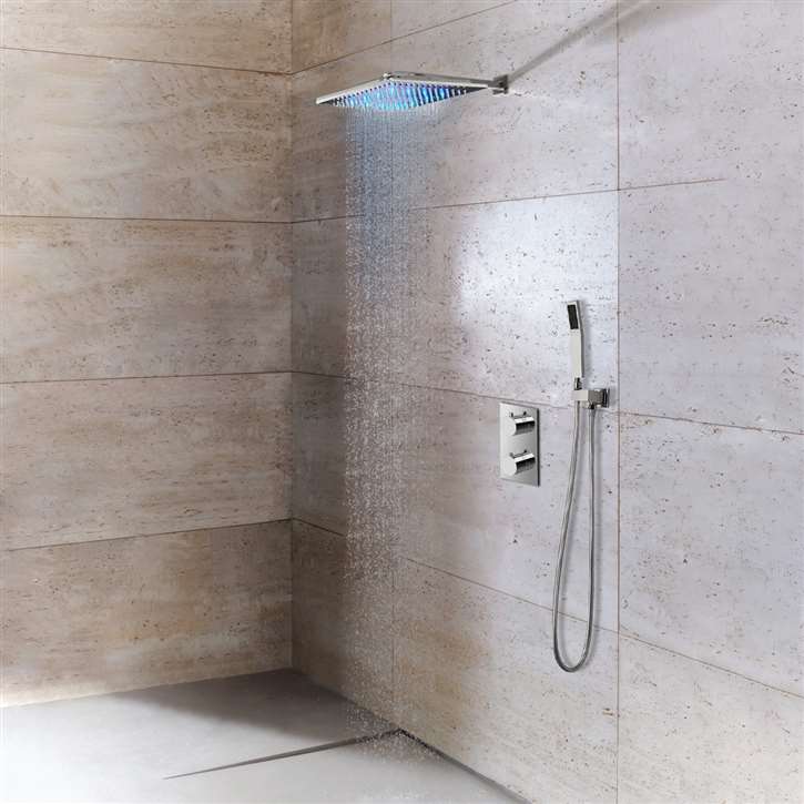 Fontana Wall Mounted LED Rainfall Showerhead