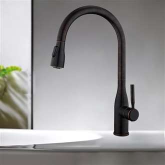 Fontana Chatou Brass Pull Down Sensorless Kitchen Faucet Oil Rubbed Bronze Finish