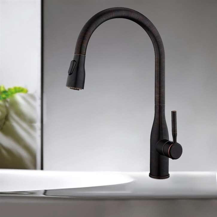 Fontana Chatou Brass Pull Down Sensorless Kitchen Faucet Oil Rubbed Bronze Finish