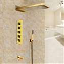 Modena Gold Plated Waterfall & Rainfall Showerhead Set