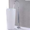 Fontana Creteil Gooseneck Floor Standing Basin Bathroom Faucet Hot Cold Mixer Tap Chrome Finish