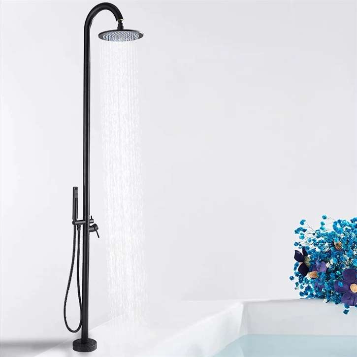 Fontana Bavaria Floor Standing Rainfall Shower Faucet Single Handle Oil Rubbed Bronze Finish