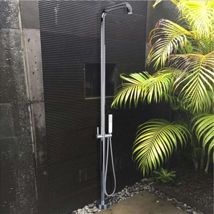 Fontana SâˆšÂ®te High Quality Brass Outdoor Shower Faucet in Chrome Finish with Rainfall Shower Head