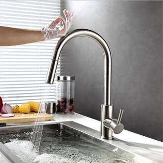 Fontana SÃ©nart Brushed Nickel Finish with Touch Sensor Pull Down Kitchen Faucet