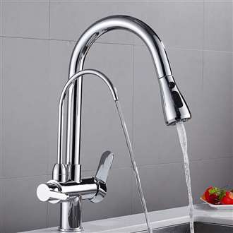 Fontana Marseille Pull Down with Filter Control Kitchen Faucet in Chrome Finish