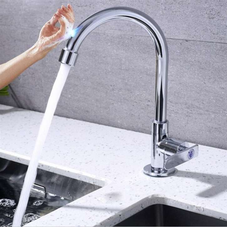 Fontana Dax Chrome Tap Quality Single Handle Cold Sensor Touch Kitchen Faucet