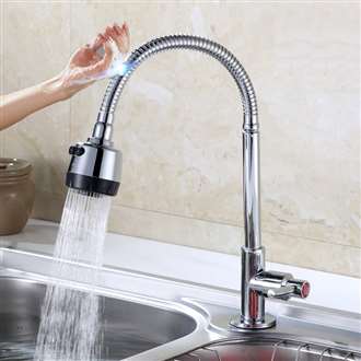 Fontana Lyon Single Handle Gooseneck with Round Head Sensor Touch Kitchen Faucet