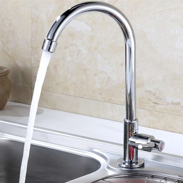 Fontana Geneva Gooseneck Kitchen Sink Faucet with Chrome Finish